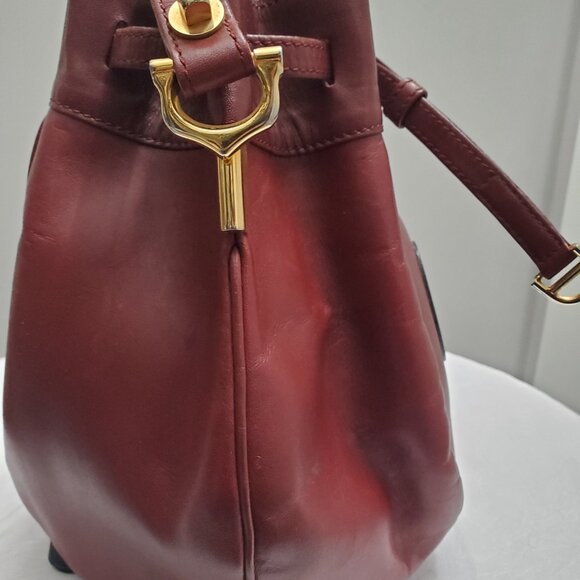 Cartier Vintage Seau Leather Bucket Burgundy Bag - EUC - Picture 3 of 14
